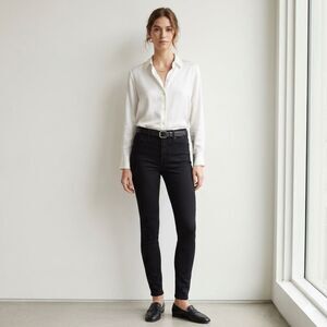 L'Agence Margot High Rise Skinny Black Jeans Size 28 **Flaw**